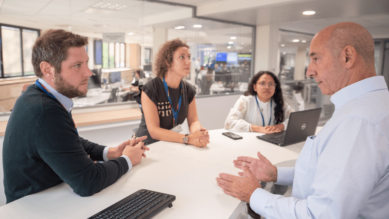 Colleagues consulting