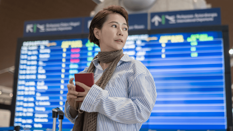 Female traveller for travel and mobility