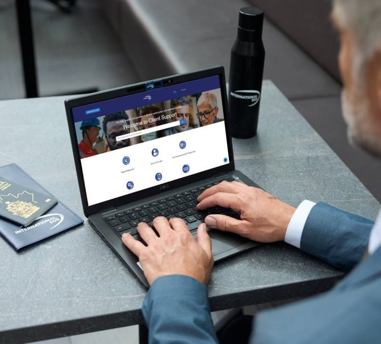 Client accessing client support portal
